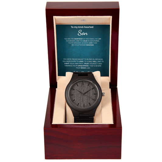 You are the heartbeat of this family - Wooden Watch For Son
