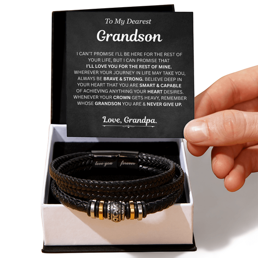 Never give up - Bracelet For Grandson