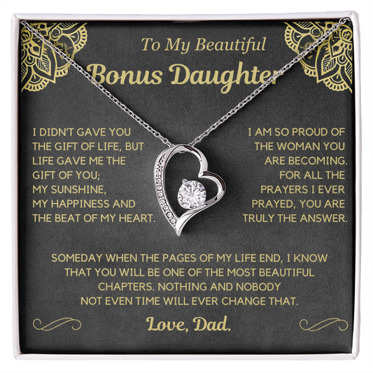 Life gave me gift of you - Necklace For Bonus Daughter