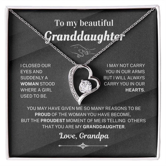 (Almost Sold Out) I Will Always Carry You In Our Hearts - Necklace For Granddaughter