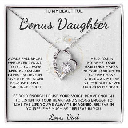 Always Keep Me In Your Heart - Necklace For Bonus Daughter