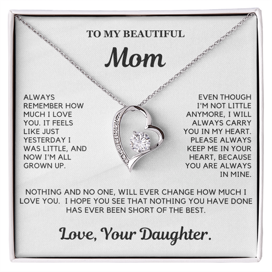 I will always carry you in my heart - Necklace For Mom