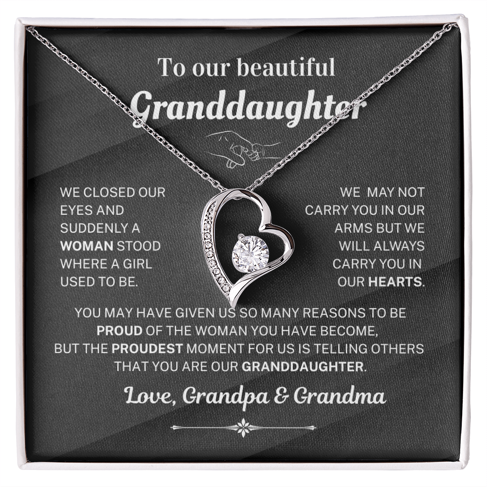 We are proud of you - Necklace For Granddaughter From Grandma & Grandpa