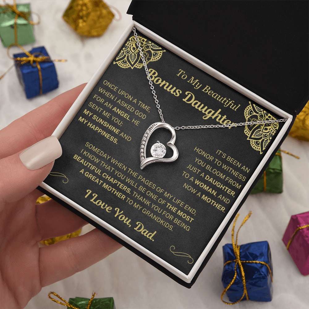 When I asked for an angel, he sent me you - Necklace For Bonus Daughter