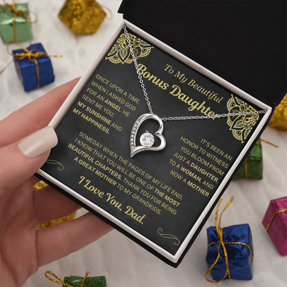 When I asked for an angel, he sent me you - Necklace For Bonus Daughter