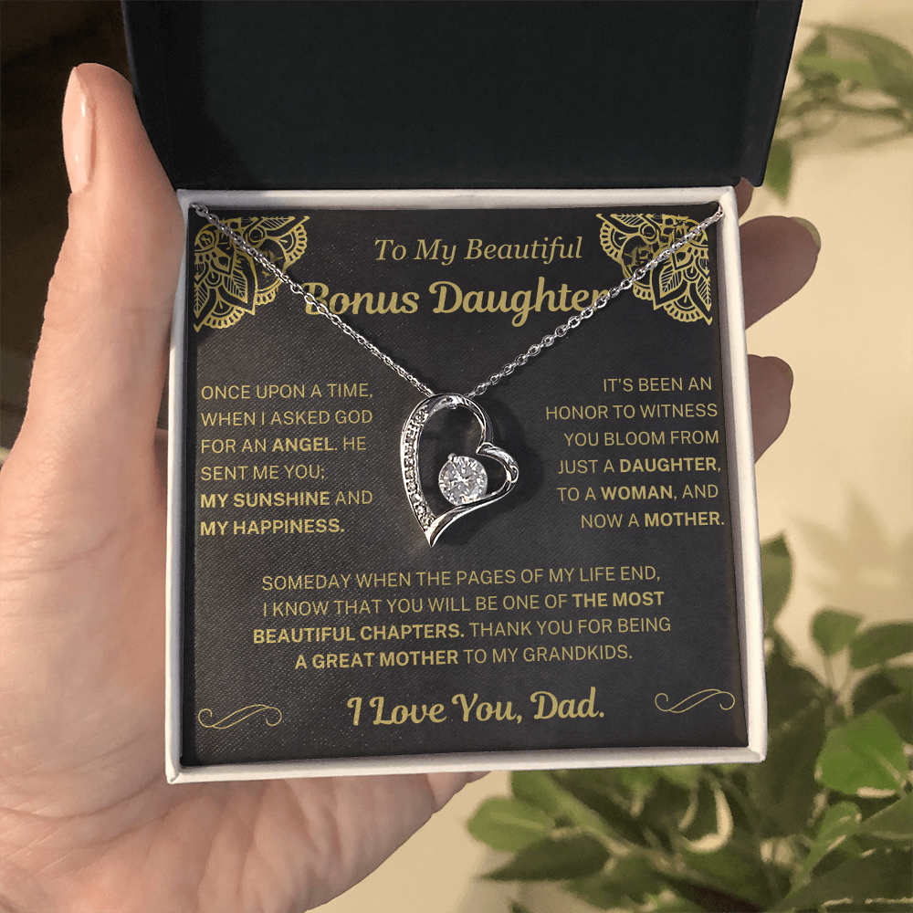 When I asked for an angel, he sent me you - Necklace For Bonus Daughter