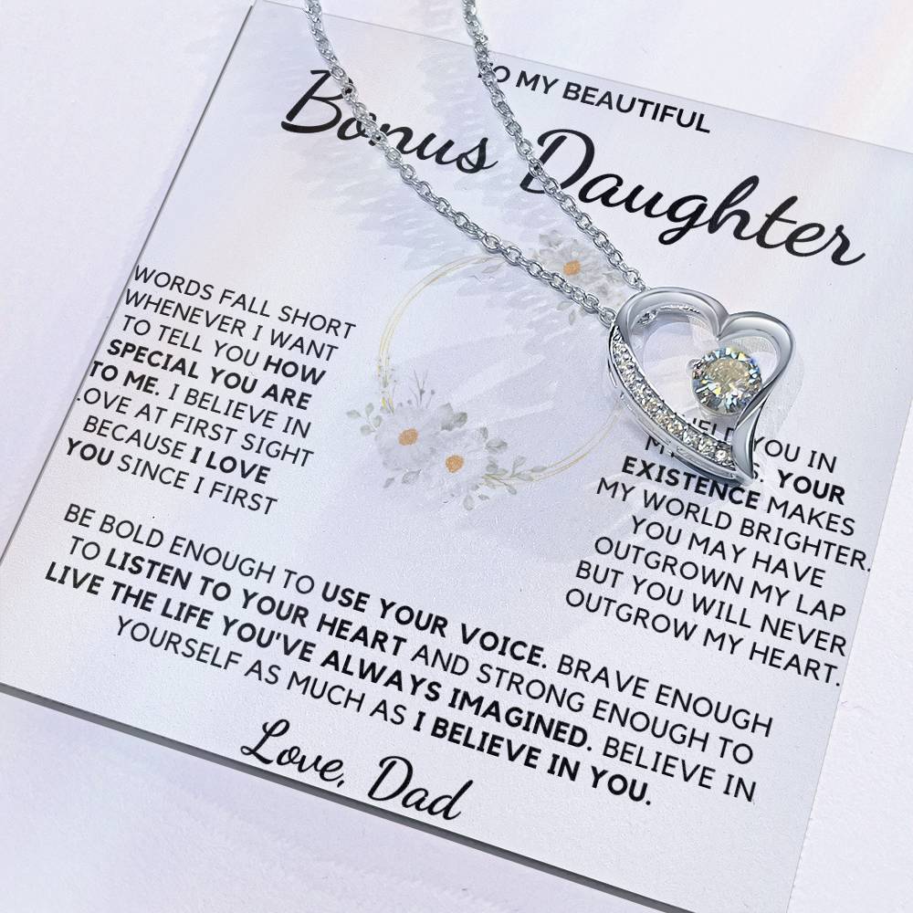 Always Keep Me In Your Heart - Necklace For Bonus Daughter