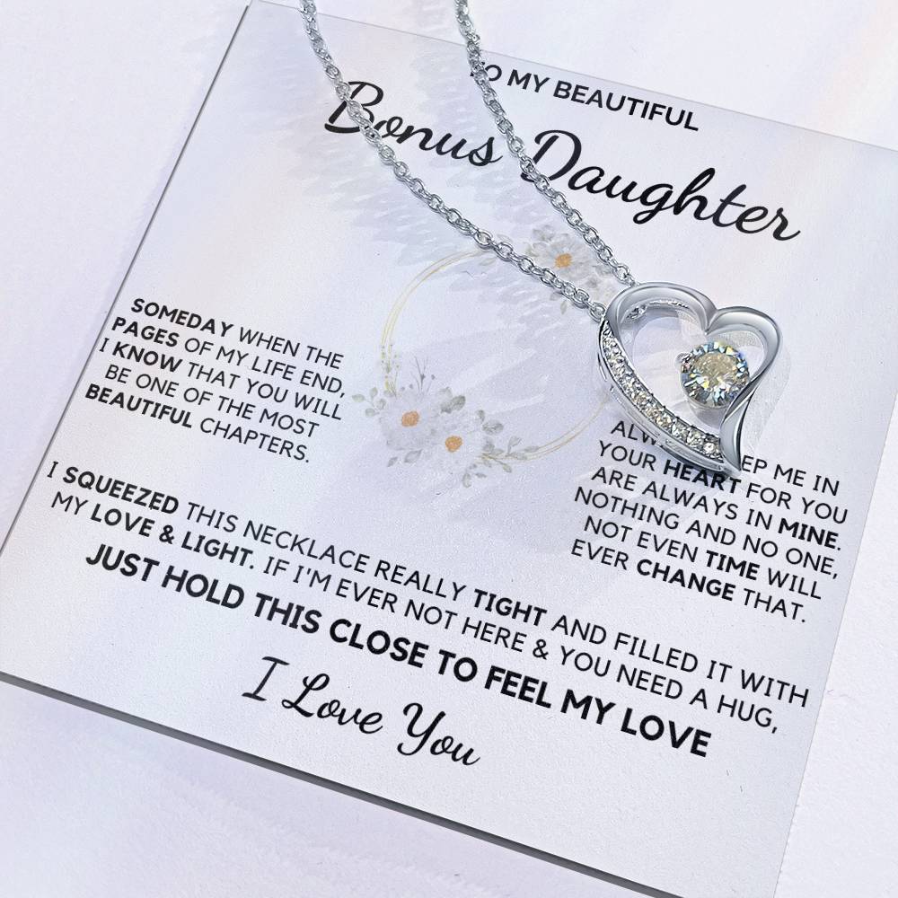 Always Keep Me In Your Heart - Necklace For Bonus Daughter