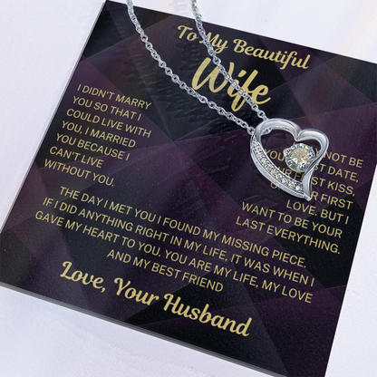 I can't live without you - Forever Love Necklace For Wife