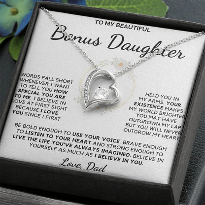 Always Keep Me In Your Heart - Necklace For Bonus Daughter