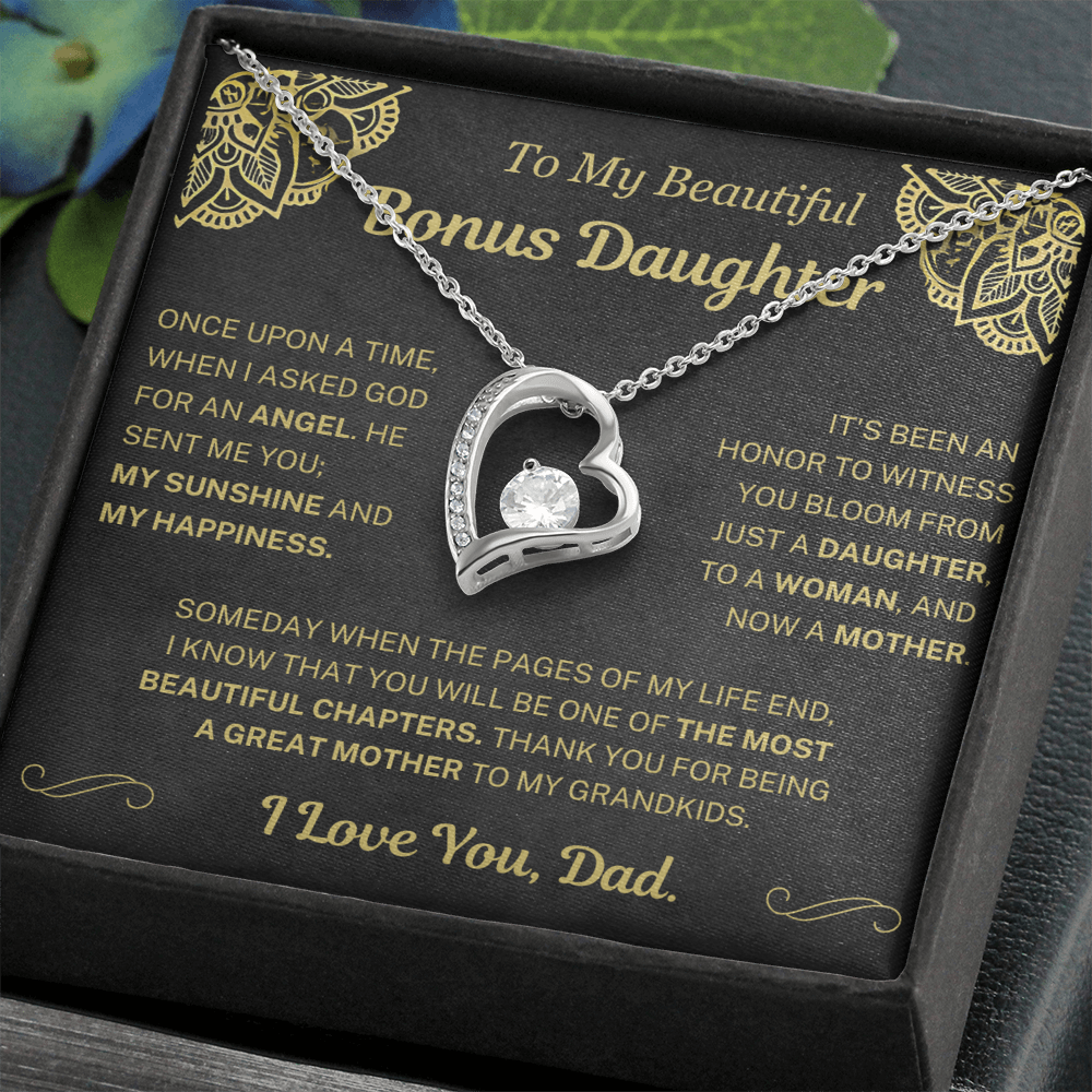 When I asked for an angel, he sent me you - Necklace For Bonus Daughter
