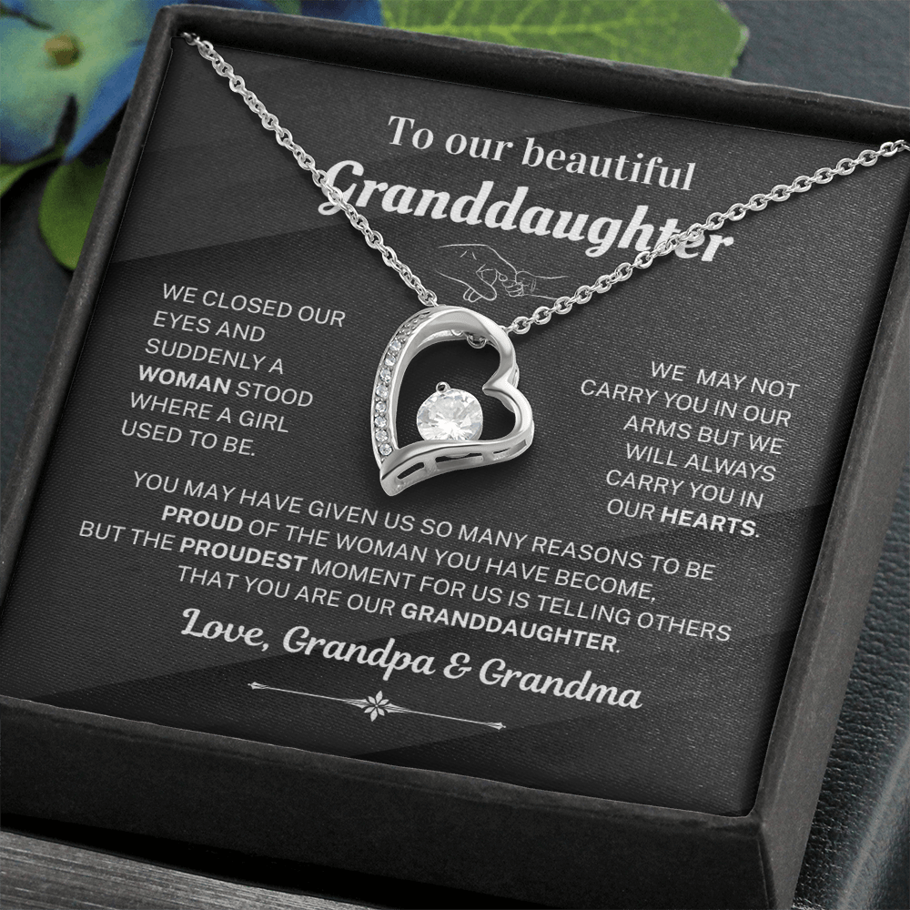 We are proud of you - Necklace For Granddaughter From Grandma & Grandpa