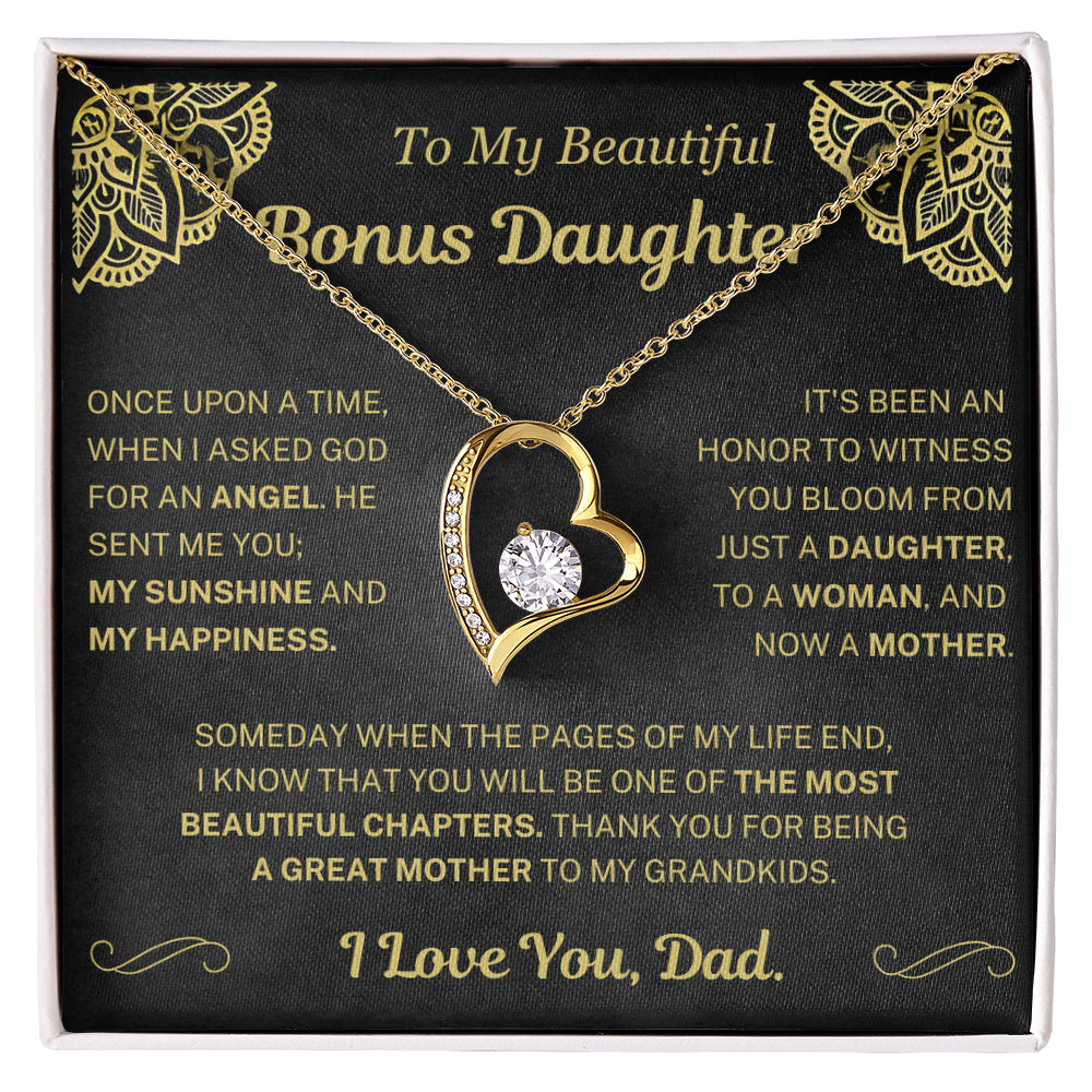 When I asked for an angel, he sent me you - Necklace For Bonus Daughter