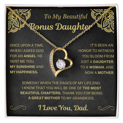 When I asked for an angel, he sent me you - Necklace For Bonus Daughter