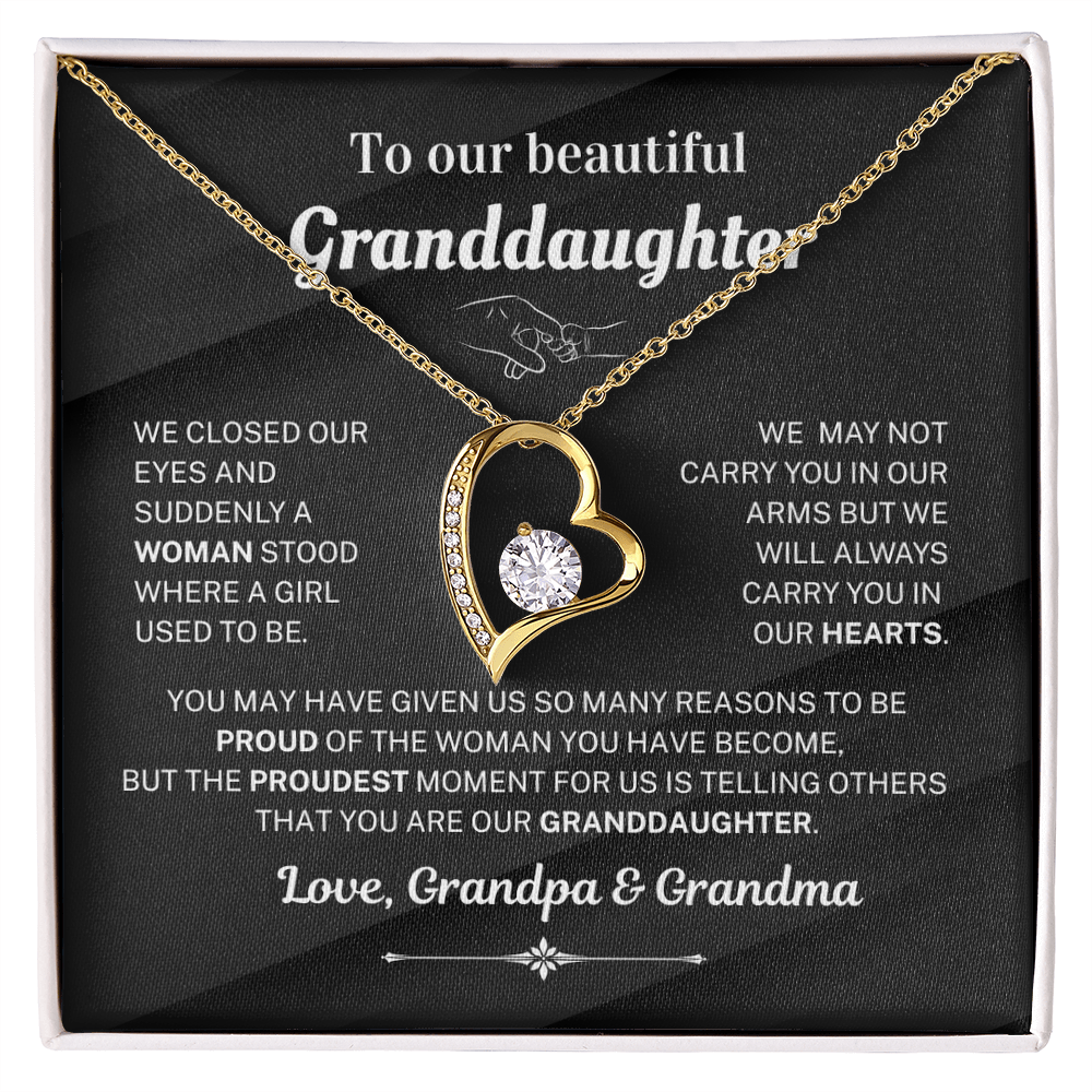We are proud of you - Necklace For Granddaughter From Grandma & Grandpa