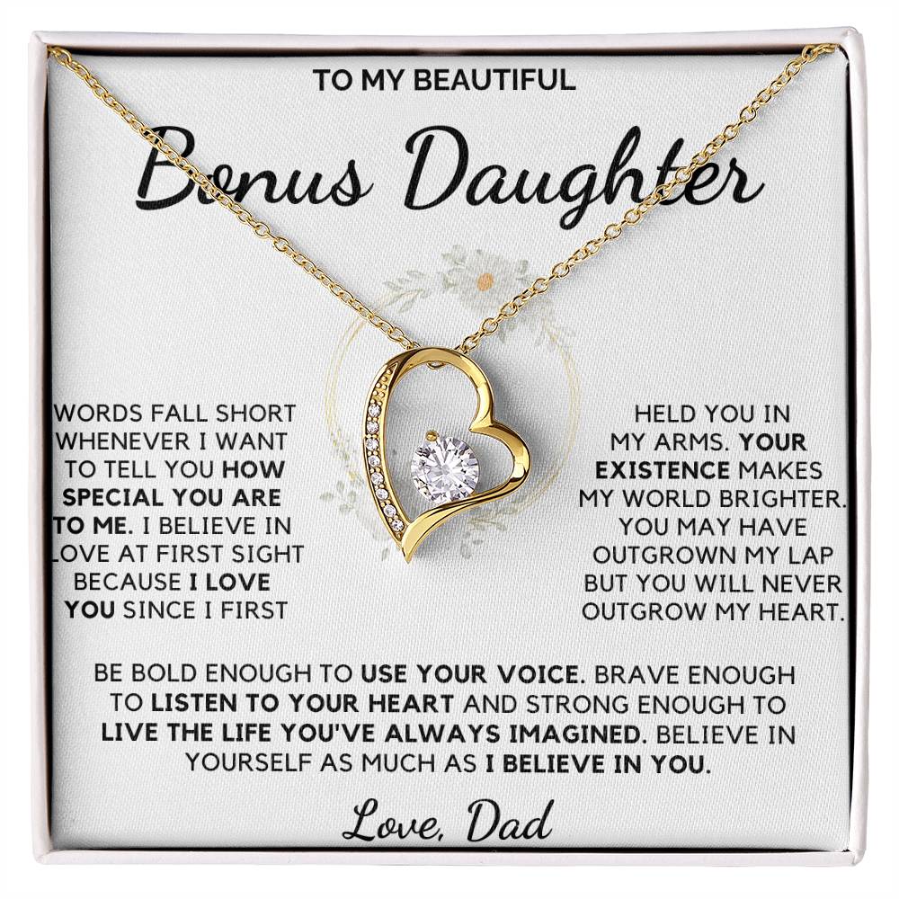 Always Keep Me In Your Heart - Necklace For Bonus Daughter