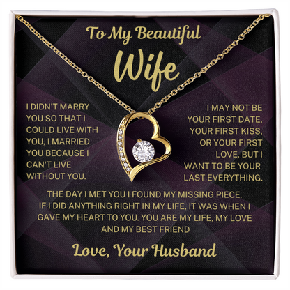 I can't live without you - Forever Love Necklace For Wife