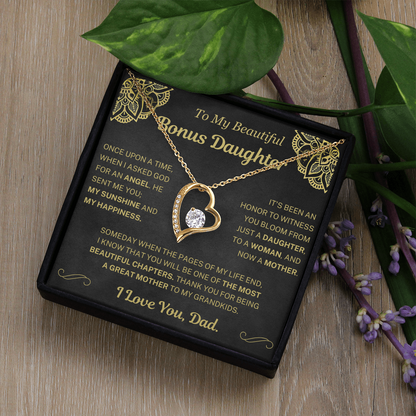 When I asked for an angel, he sent me you - Necklace For Bonus Daughter