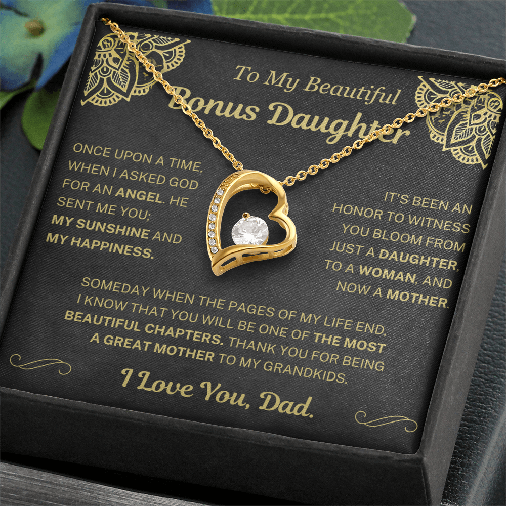 When I asked for an angel, he sent me you - Necklace For Bonus Daughter