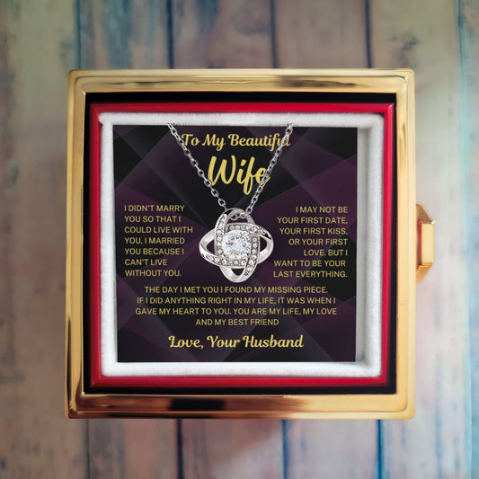 I can't live without you - Eternal Rose Necklace For Wife