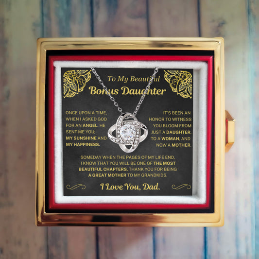 When I asked for an angel, he sent me you - Eternal Rose Necklace For Bonus Daughter