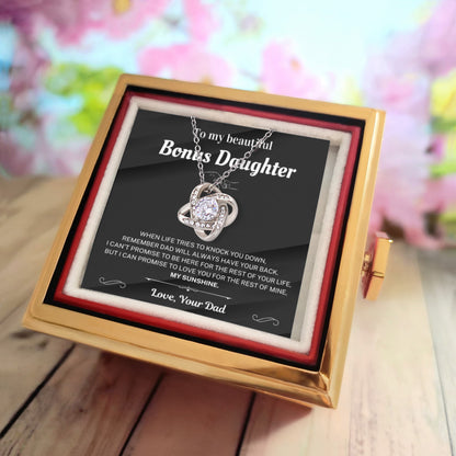 Remember Dad will always have your back - Necklace For Bonus Daughter