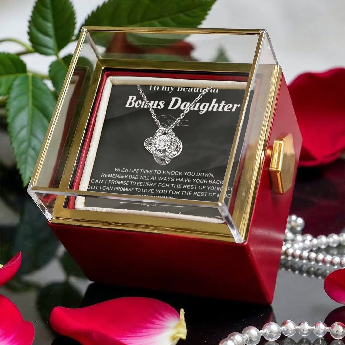 Remember Dad will always have your back - Necklace For Bonus Daughter