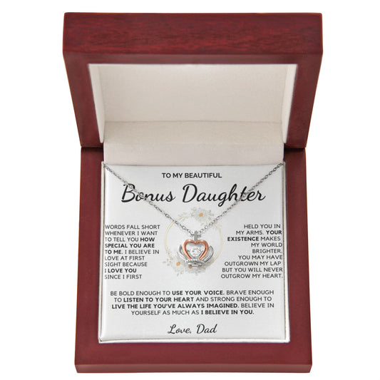 Your existence makes my world brighter - Necklace For Bonus Daughter