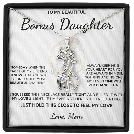 Just hold this close to feel my love - Necklace For Bonus Daughter